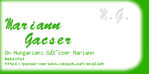 mariann gacser business card